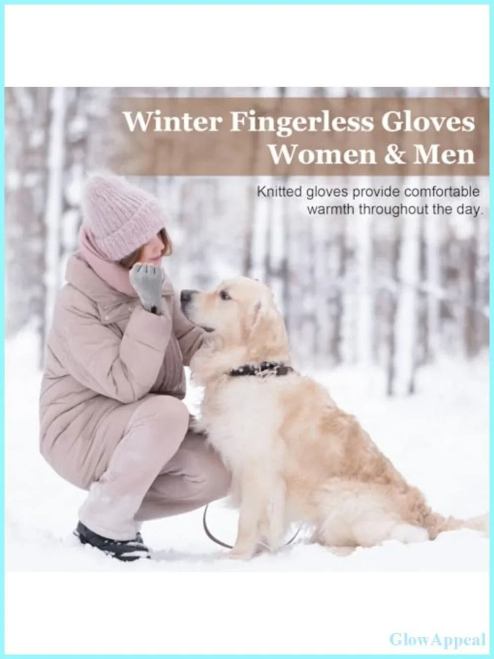 Fingerless Gloves for Women Men - 2 Pairs Warm Knit Winter Gloves with Elastic